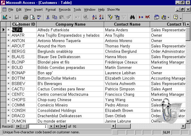 microsoft access sample database contact manager