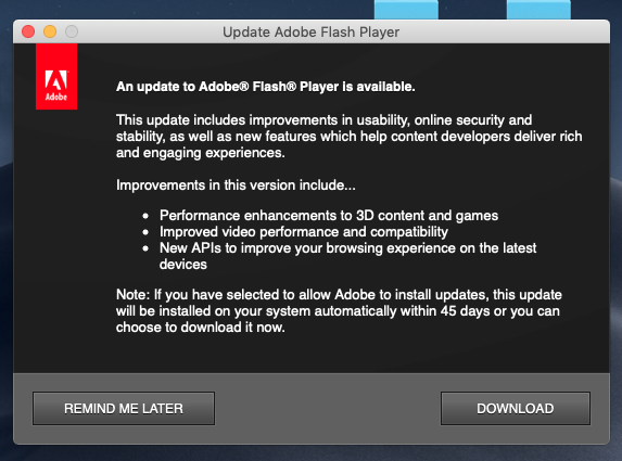 Adobe flash update for firefox
